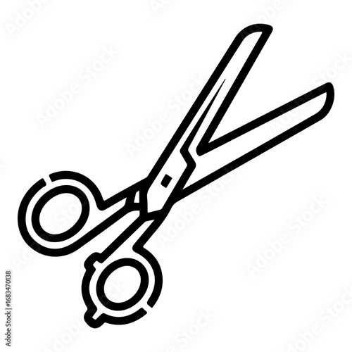 Hand drawn open scissors vector illustration clean cut tool graphic