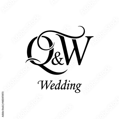 Custom QW Monogram Logo for Wedding and Event Branding Design