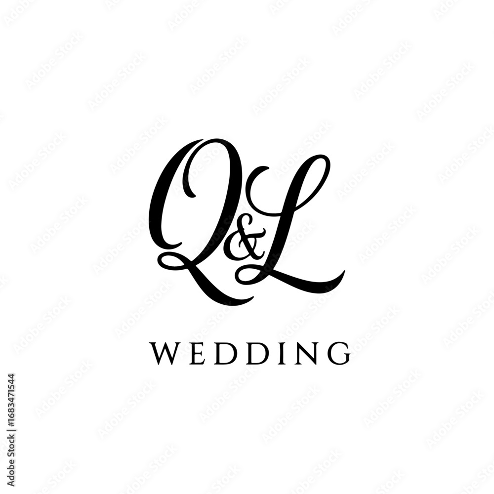 Fototapeta premium Luxury QL Letter Logo for Premium Business and Brand Identity