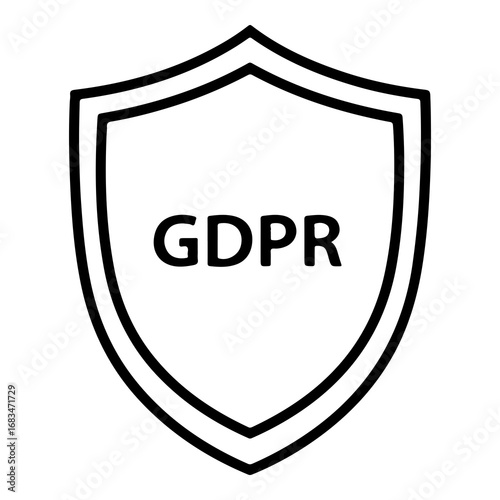 Gdpr shield icon vector graphic scalable data protection symbol for security and compliance