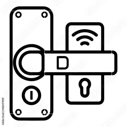 Smart door lock icon vector scalable for modern home security technology and access control