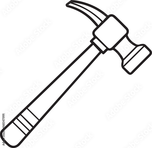 hammer outline vector illustration line art