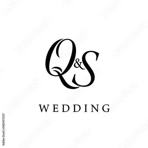 Luxury QS Initial Lettermark Logo with Minimal and Stylish Typography