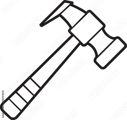 hammer outline vector illustration line art