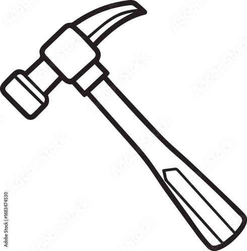 hammer outline vector illustration line art