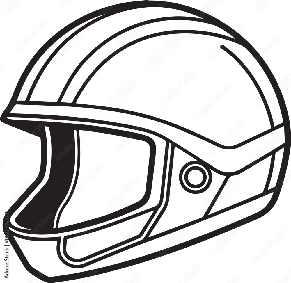 Fototapeta premium helmet outline vector illustration line&nbsp;art