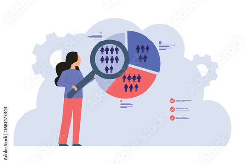 customer segment analysis for marketing or advertising concept