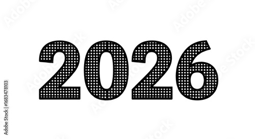 Bold 2026 numbers with a modern dotted pattern, perfect for celebrating future events, promotions, and New Year themes with impactful visual design.
