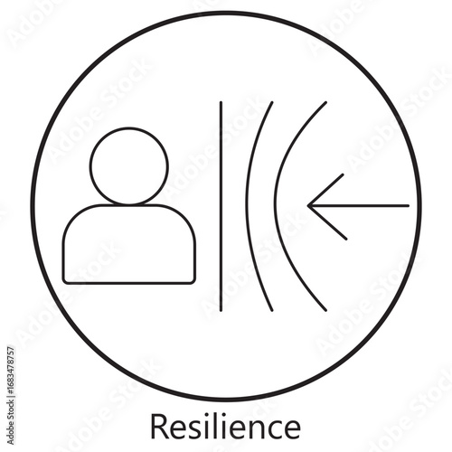 Emotional Resilience Icon, Workplace Resilience Icon, Community Resilience Icon, Crisis Resilience Icon, Leadership Resilience Icon, vector