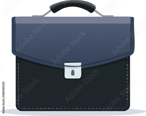 Vector icon blue black pack- briefcase stand alone