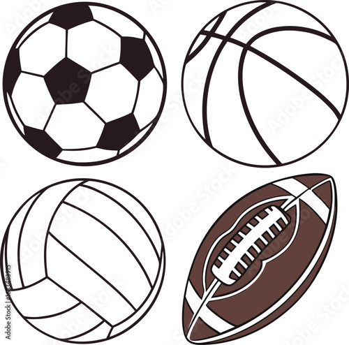 set of football balls