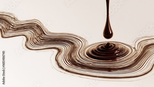 Chocolate dripping onto a swirl pattern