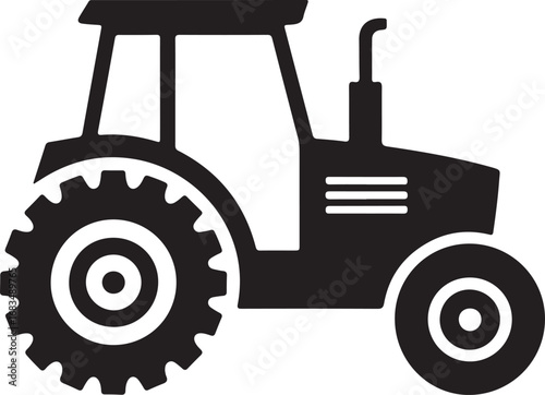 Modern agricultural tractor glyph icon