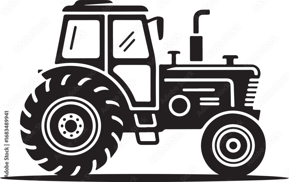 Obraz premium Modern agricultural tractor glyph icon