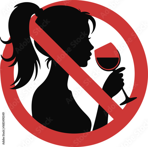 No alcohol during pregnancy period vector sign