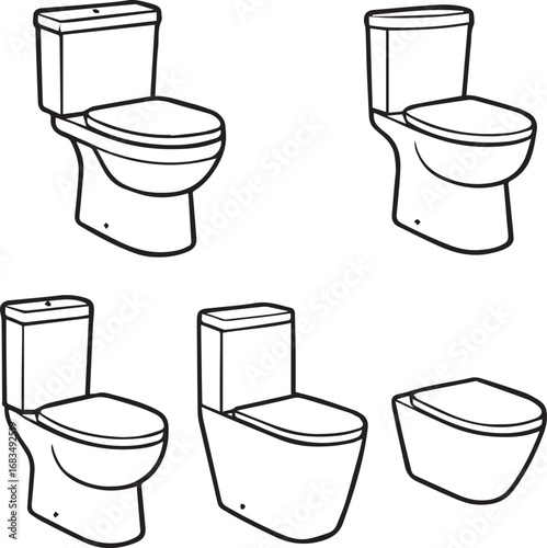 Modern High Commode Toilet Vector Illustration – Bathroom Sanitary Ware Design
