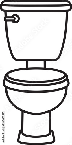 Modern High Commode Toilet Vector Illustration – Bathroom Sanitary Ware Design