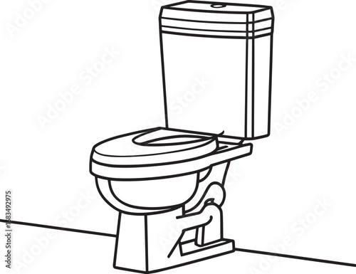 Modern High Commode Toilet Vector Illustration – Bathroom Sanitary Ware Design