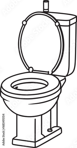 Modern High Commode Toilet Vector Illustration – Bathroom Sanitary Ware Design