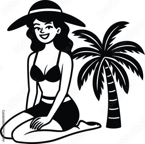 woman on the beach