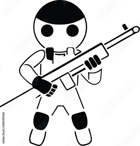 vector illustration of a man with a sword