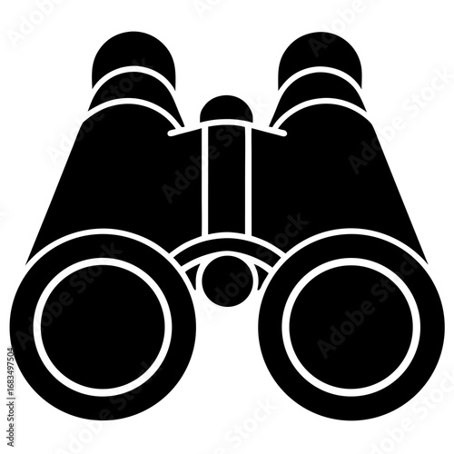 Main title: Black Binoculars Silhouette Vector for Professional Observation and Outdoor Design
Short titles: Minimalist Binoculars Icon, Clean Observation Tool Graphic, Editable Field Glasses Illustra