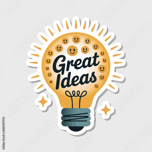 The iconic image of a glowing lightbulb represents a bright and creative idea, a symbol of innovation