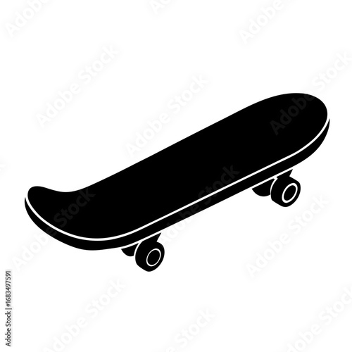 Black Skateboard Silhouette Vector for Modern Skating Design
Minimalist Skateboard Icon, Editable Skateboarding Tool Graphic, Clean Skateboard Illustration
