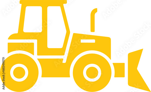 Road scraper or grader glyph icon