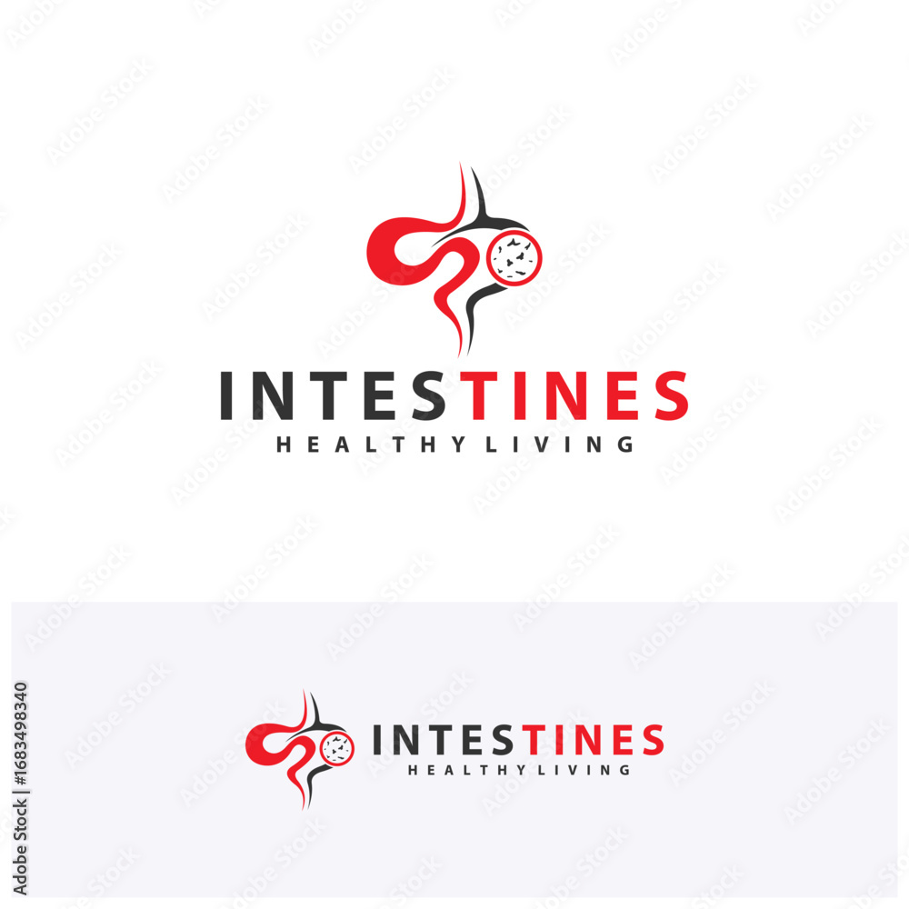 Obraz premium Intestine human organ logo design concepts. Medical symbol. Vector illustration