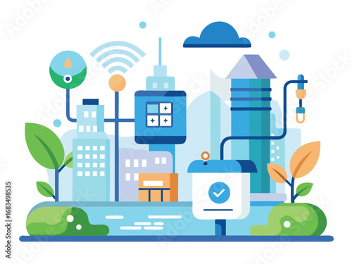 Smart water management system technology for efficient resource conservation and urban development