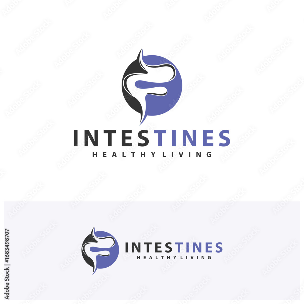 Fototapeta premium Intestine human organ logo design concepts. Medical symbol. Vector illustration