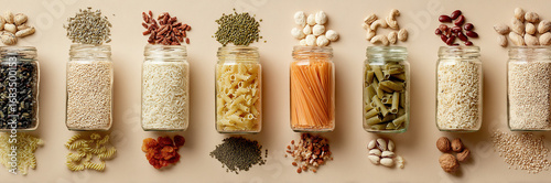 Assorted grains and nuts - Food arrangement - Natural nutrition