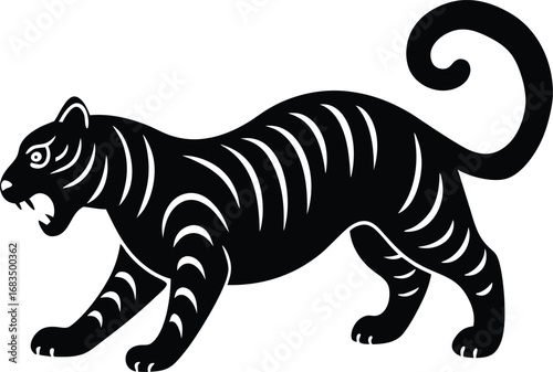 tiger cartoon isolated on white 