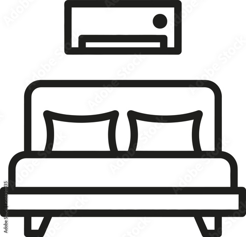  Bedroom icon with AC unit