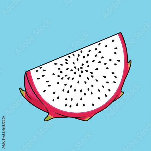 Vibrant dragon fruit slice, perfect for healthy eating and lifestyle
