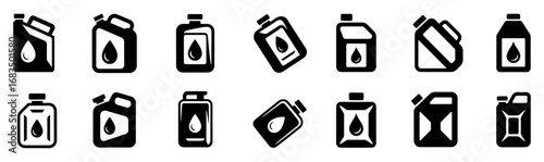 fuel canister car icon set