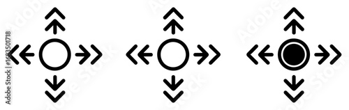 moving displacement icon set