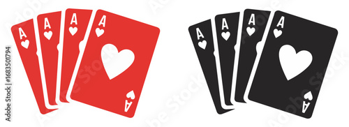 playing cards ace icon set