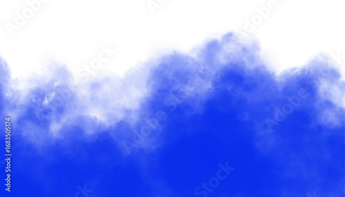 Blue smoke cloud fog dust isolated on transparent background. Colorful smoke smog misty fog steam explosion special effect. Smoke texture for Compositing, covering, overlay, design elements, PNG 