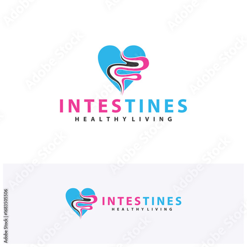 Love Intestine human organ logo design concepts. Medical symbol. Vector illustration