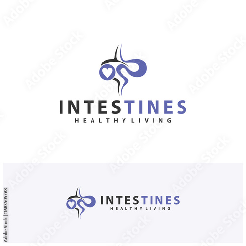 Love Intestine human organ logo design concepts. Medical symbol. Vector illustration