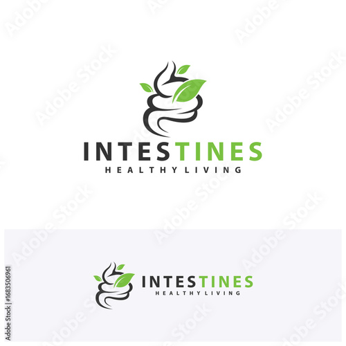 Leaf Intestine human organ logo design concepts. Medical symbol. Vector illustration