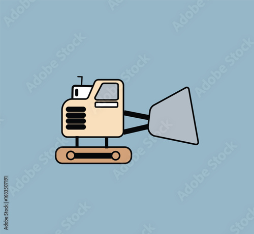 Heavy Mining Equipment Icons, Construction Machinery Symbols, and Industrial Work Vehicle Illustrations.