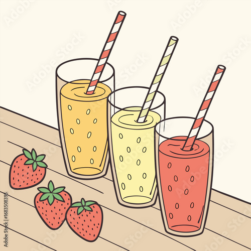 strawberry smoothie with strawberry