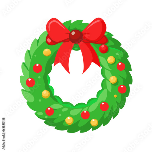 christmas wreath isolated on white