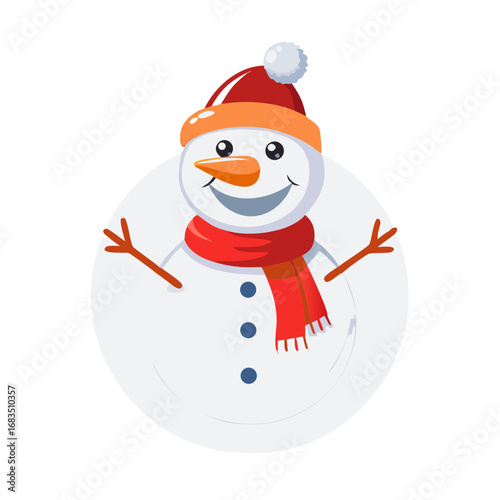 snowman with christmas tree
