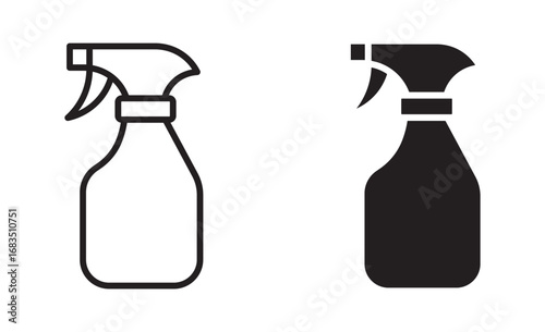 Cleaning Spray Bottle Icon set Hygiene And Disinfection Vector Illustration