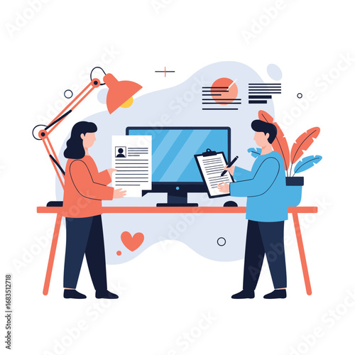 Creative job interview process with online application and resume review collaboration