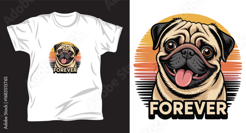 dog graphic vector T shirt design print.